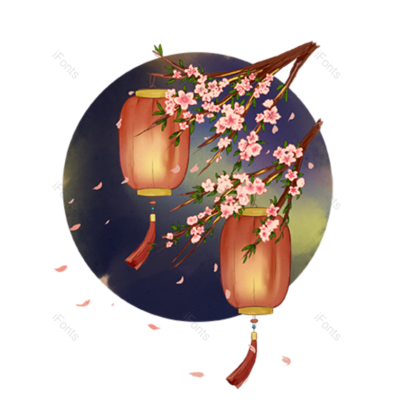 中国风图片,清新元素,灯笼PNG,春季免抠素材
